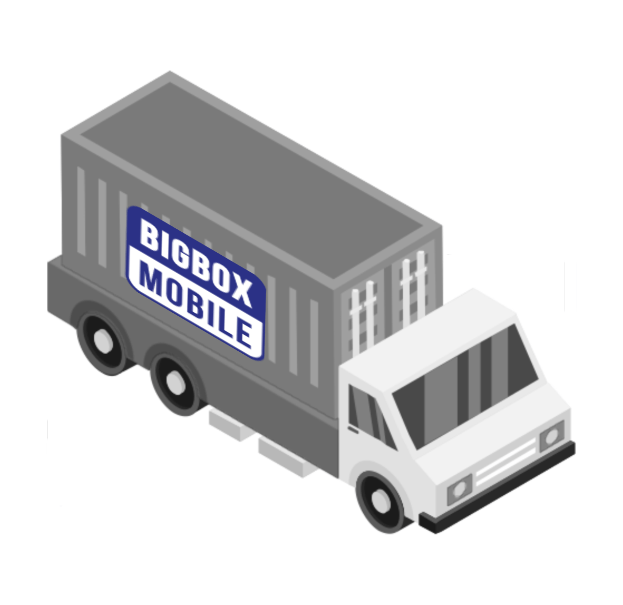 branded graphic representing Drop Off Shipping Container B&W