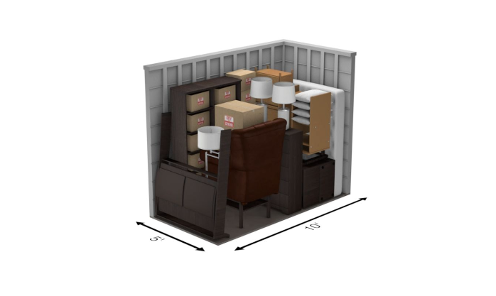 5x10 walk in closet storage unit model