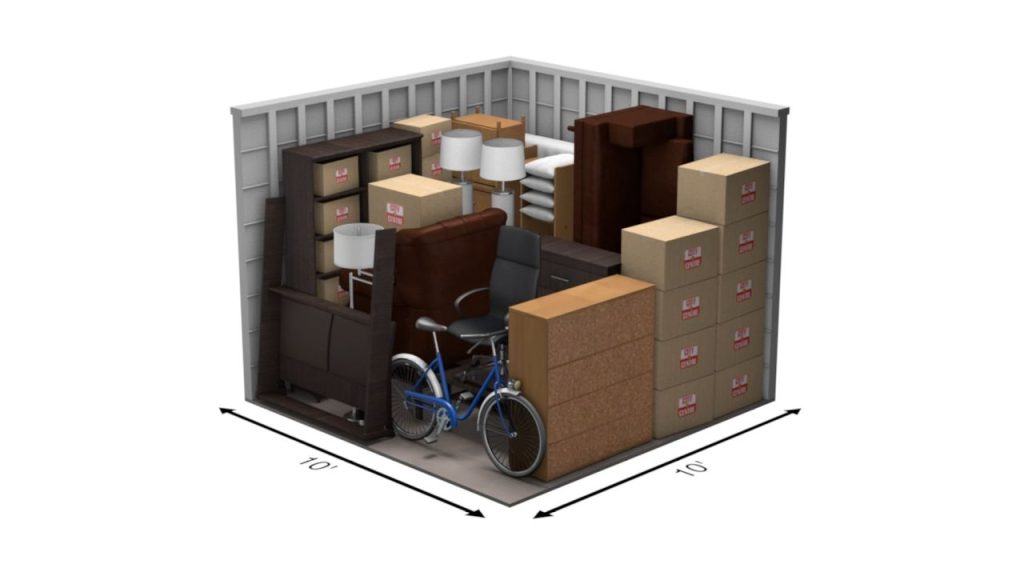 graphic representation of 10x10 self storage unit