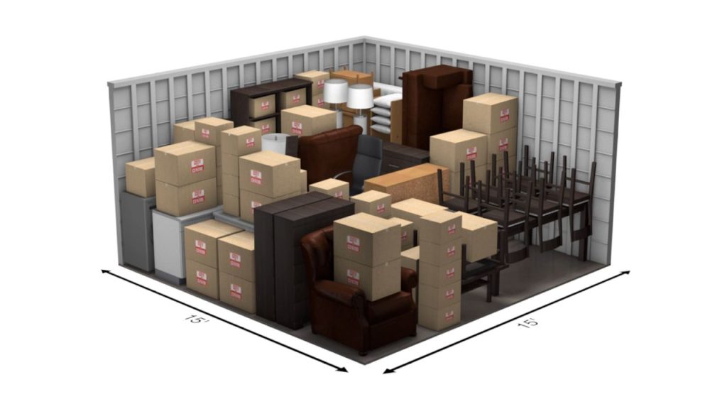 graphic representation of 15x15 self storage unit