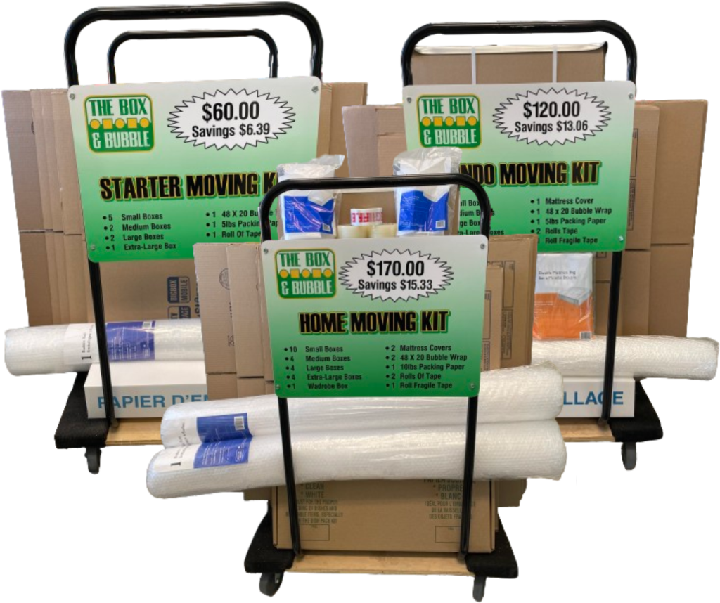 packing kit, packing supplies bundle, moving day essentials, box bundles, moving kits London Ontario, moving kit bundles, storage moving supplies