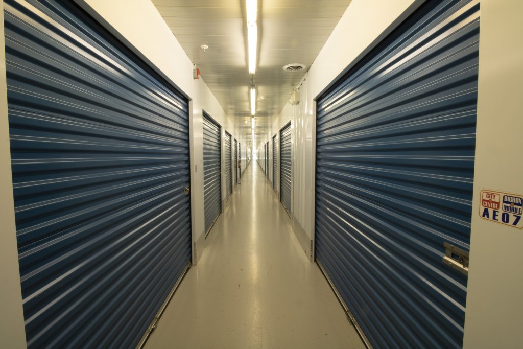 A row of climate controlled storage lockers