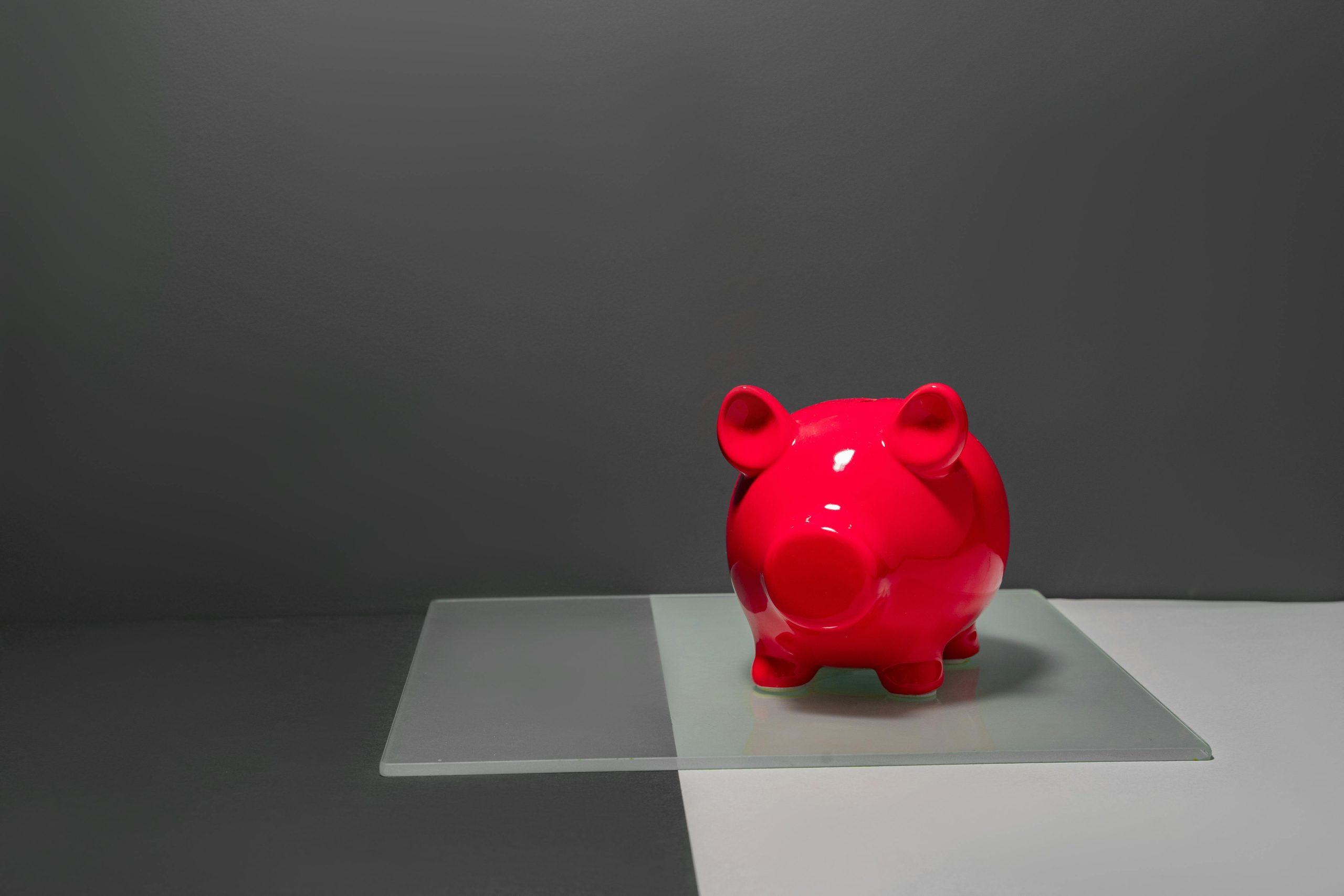 A red piggy bank.
