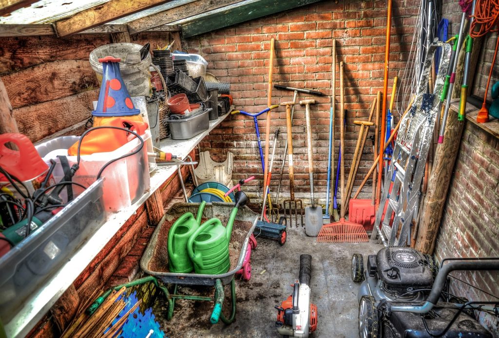Lawn and Garden tools that require standard storage.