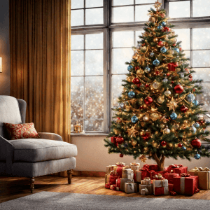 A room filled with Christmas decorations